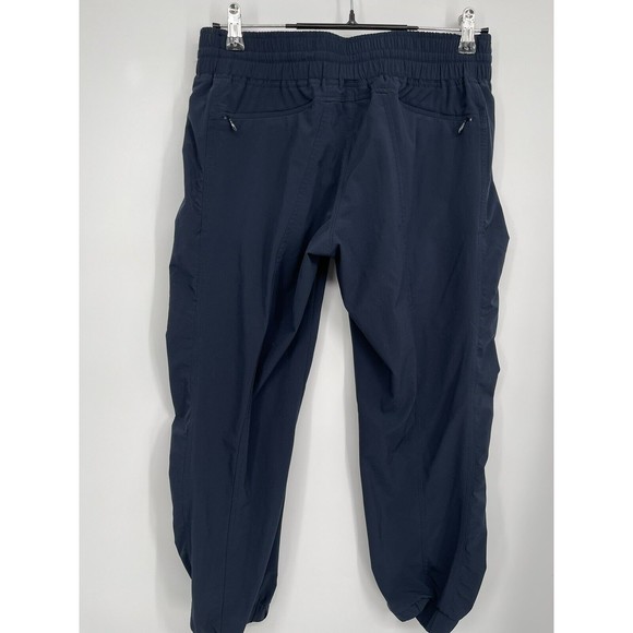 ATHLETA La Viva Navy Blue Crop Ruched Joggers Pants Lightweight Size 6 - Picture 5 of 8